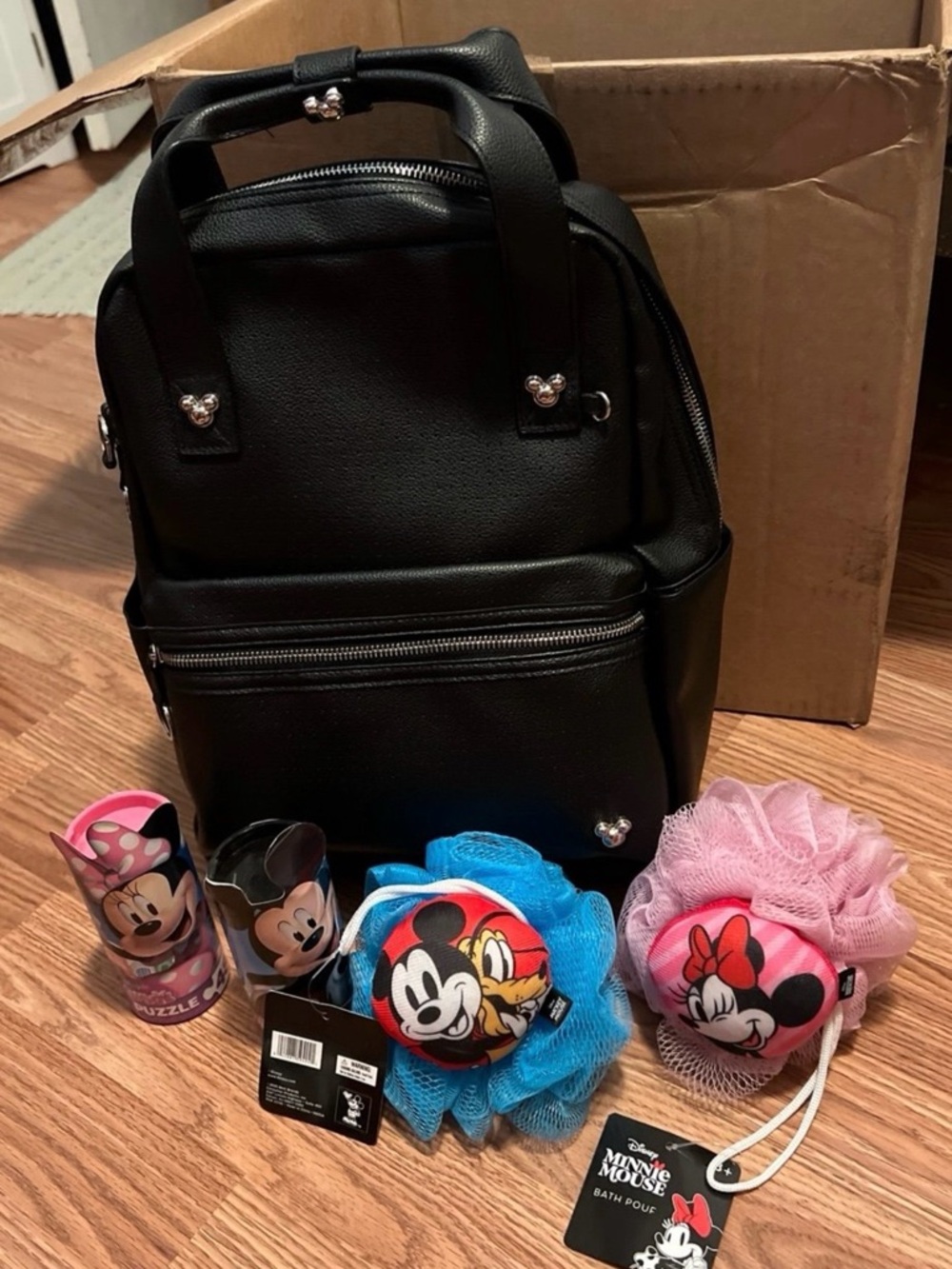 Disney Mickey Mouse backpack with Mickey Mouse accessories